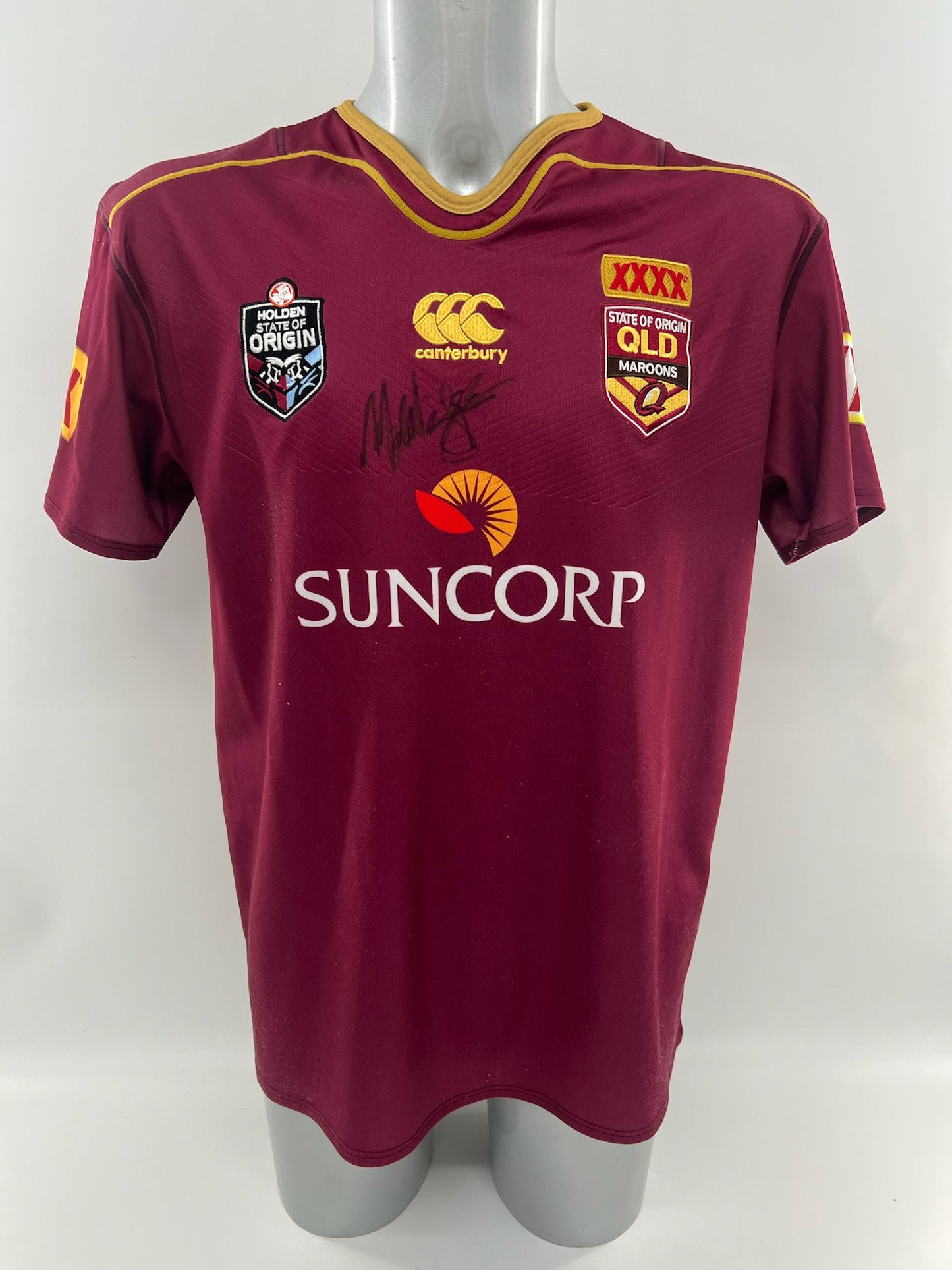 Mal Meninga State of Origin signed Rugby Shirt