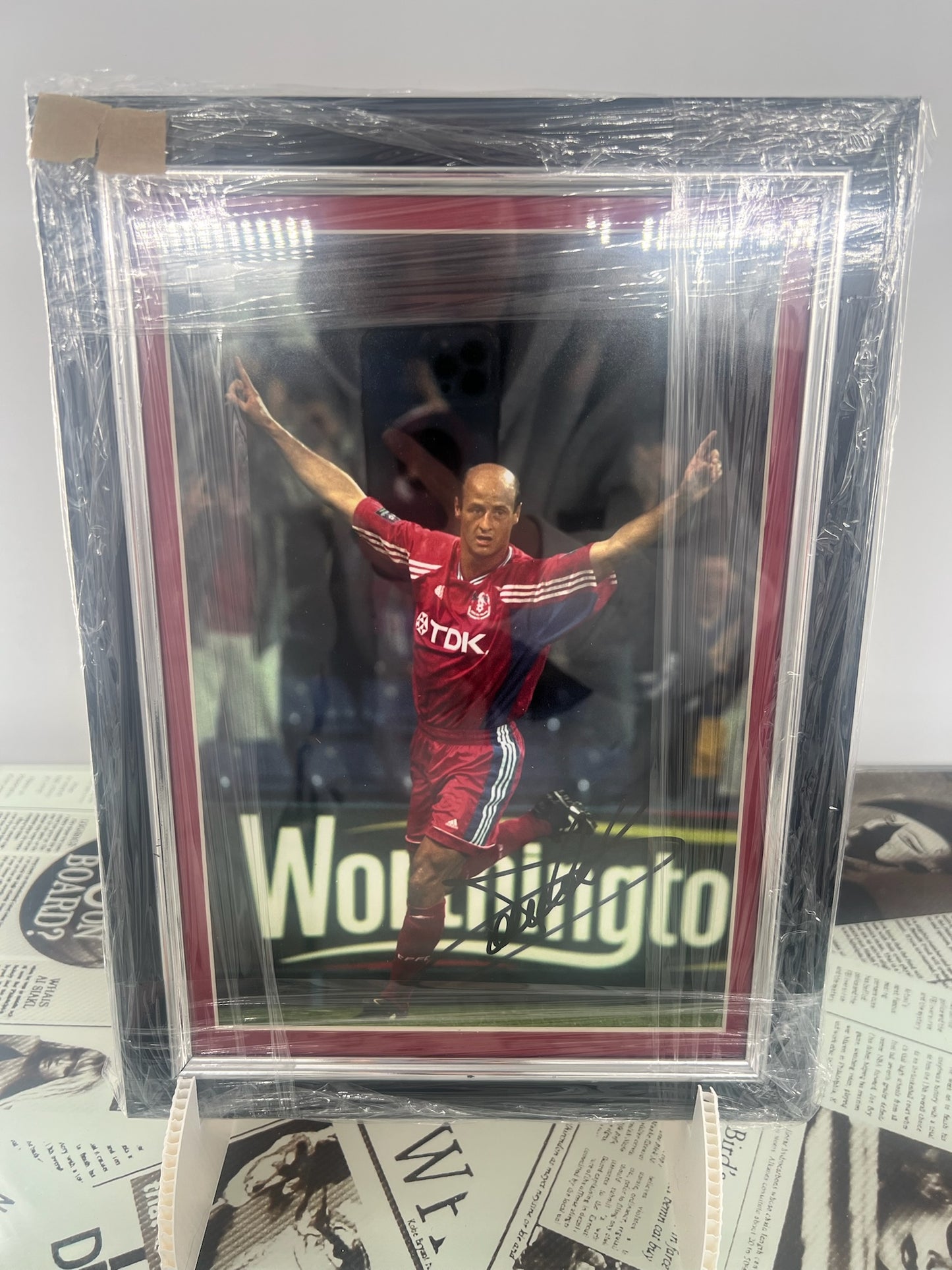 Attilio Lombardo Signed Crystal Palace Photo Framed