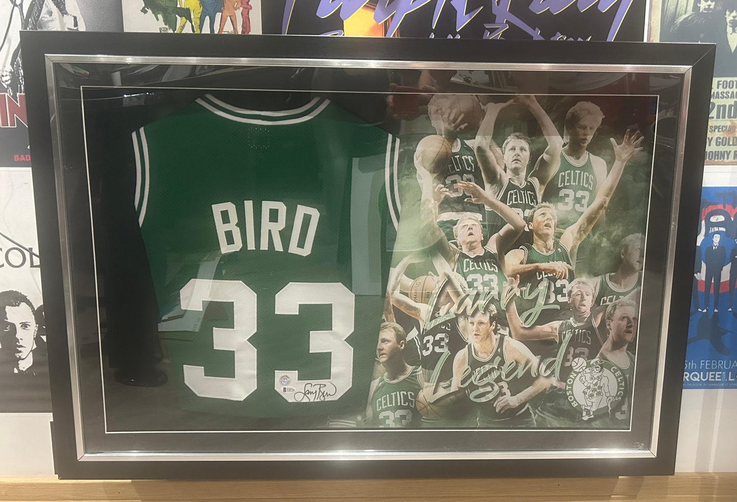 Larry Bird Boston Celtics NBA Jersey Framed with LED