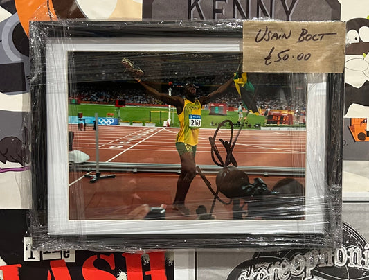 Usain Bolt Signed Photo Framed