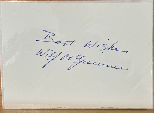 Wilf McGuinness signed white card