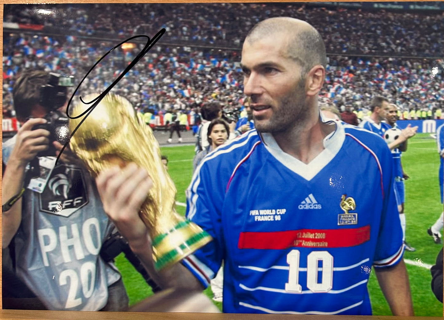 Zinedine Zidane Signed France Photo