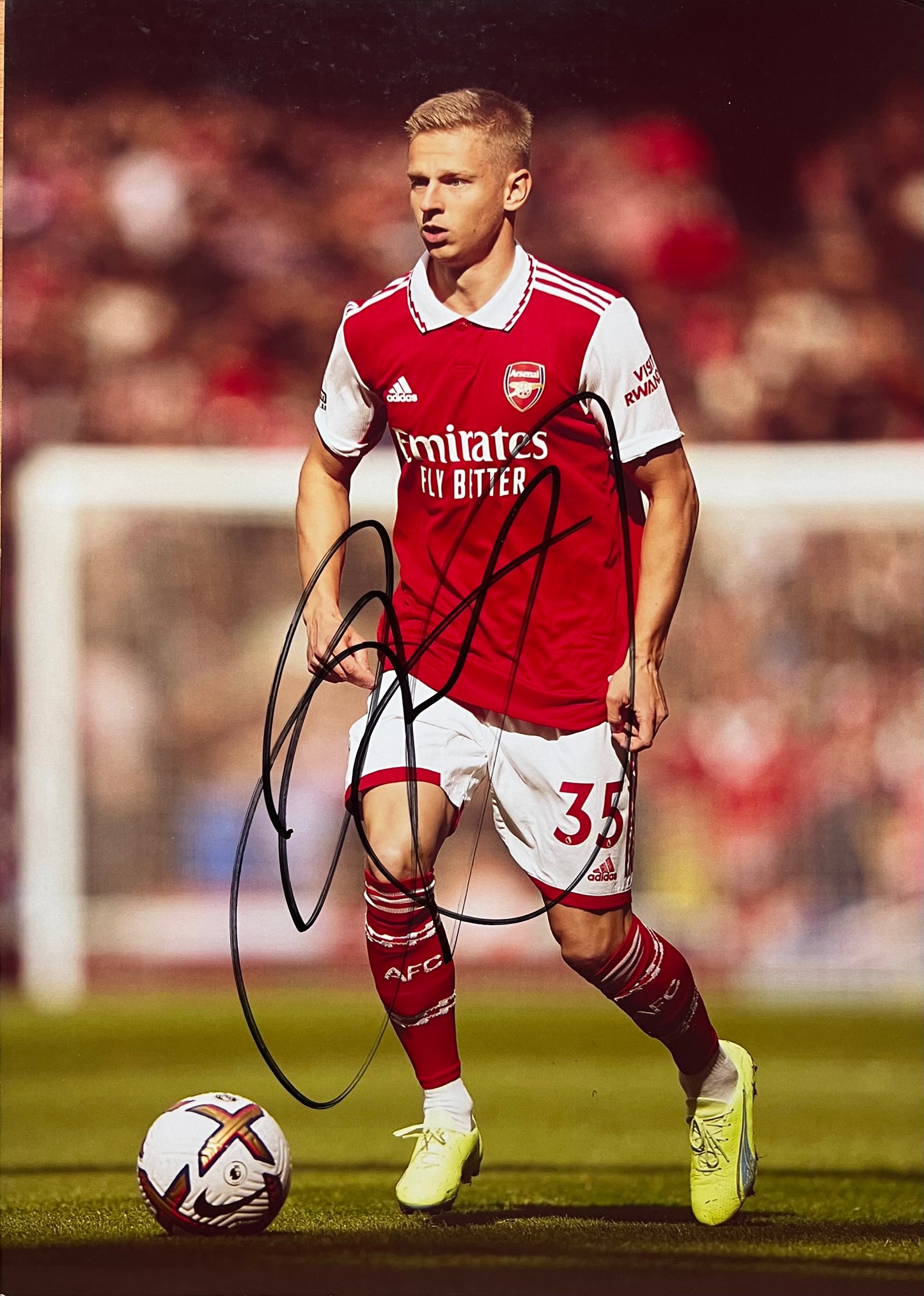 Oleksandr Zinchenko Signed Arsenal Photo