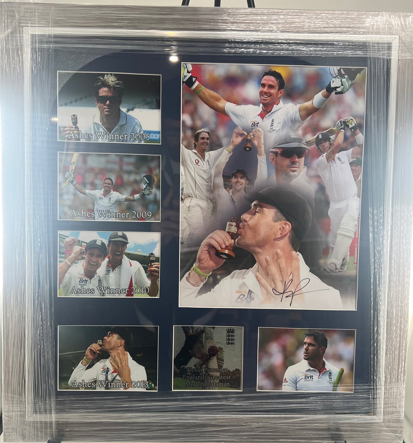 Kevin Pietersen Signed England Cricket Montage Framed