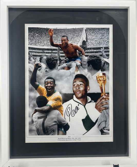 Pele Signed Photo Framed