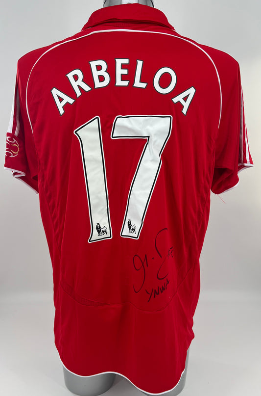 Alvaro Arbeloa Signed Liverpool Shirt