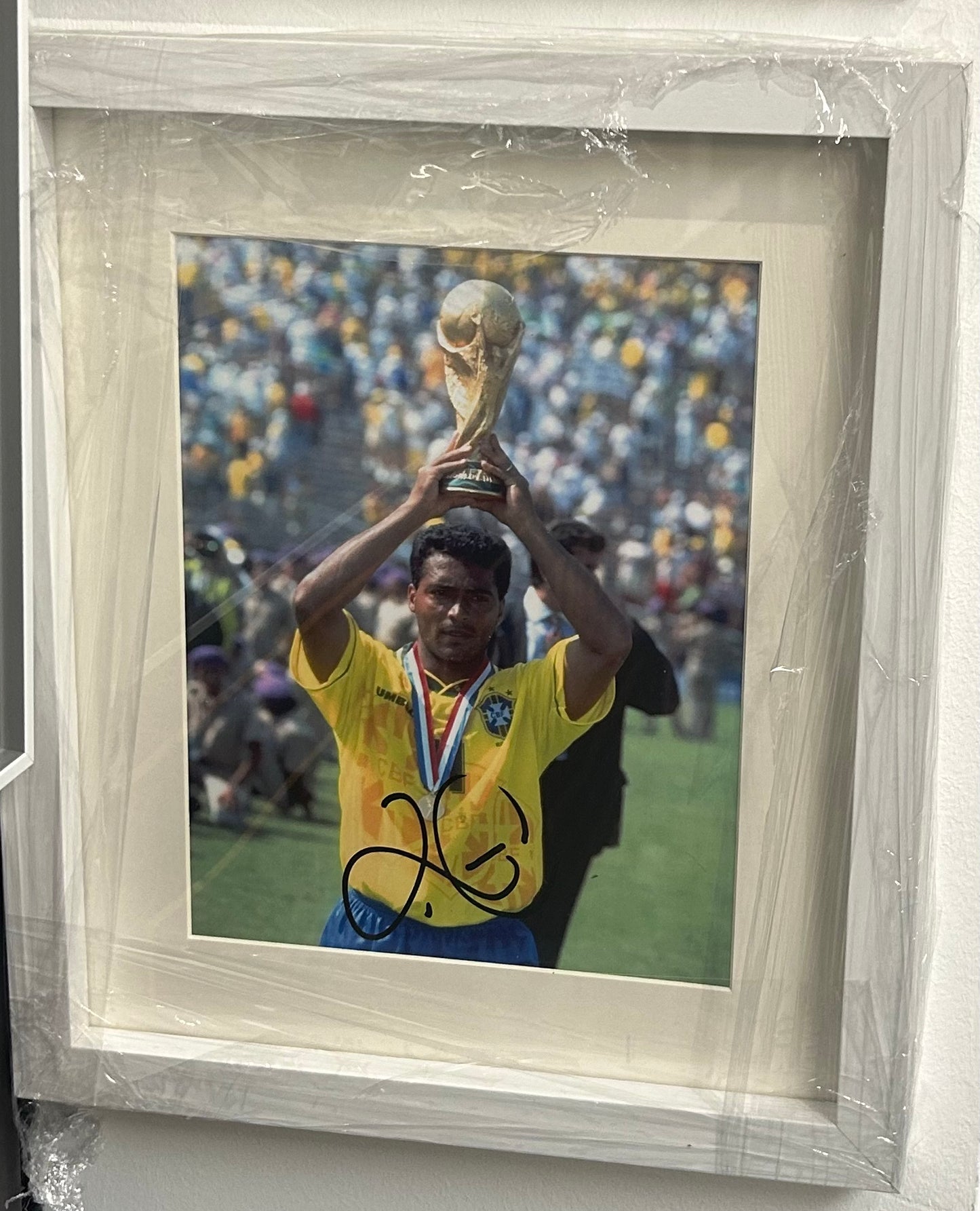 Romario Signed Brazil Photo Framed