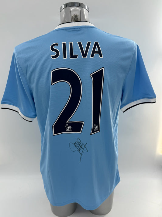 David Silva Signed Manchester City Shirt