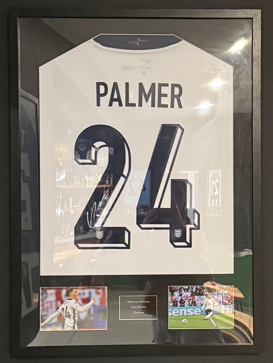 Cole Palmer Signed England Shirt Framed