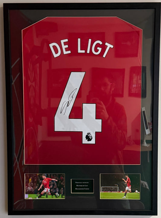 Matthijs de Ligt Signed Manchester United Shirt Framed