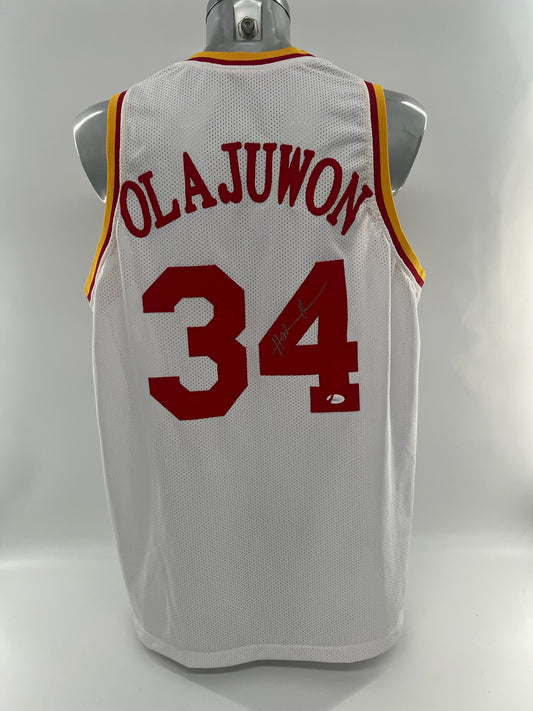 Hakeem Olajuwon signed Houston Rockets NBA Jersey