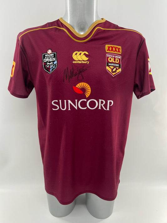 Mal Meninga State of Origin signed Rugby Shirt
