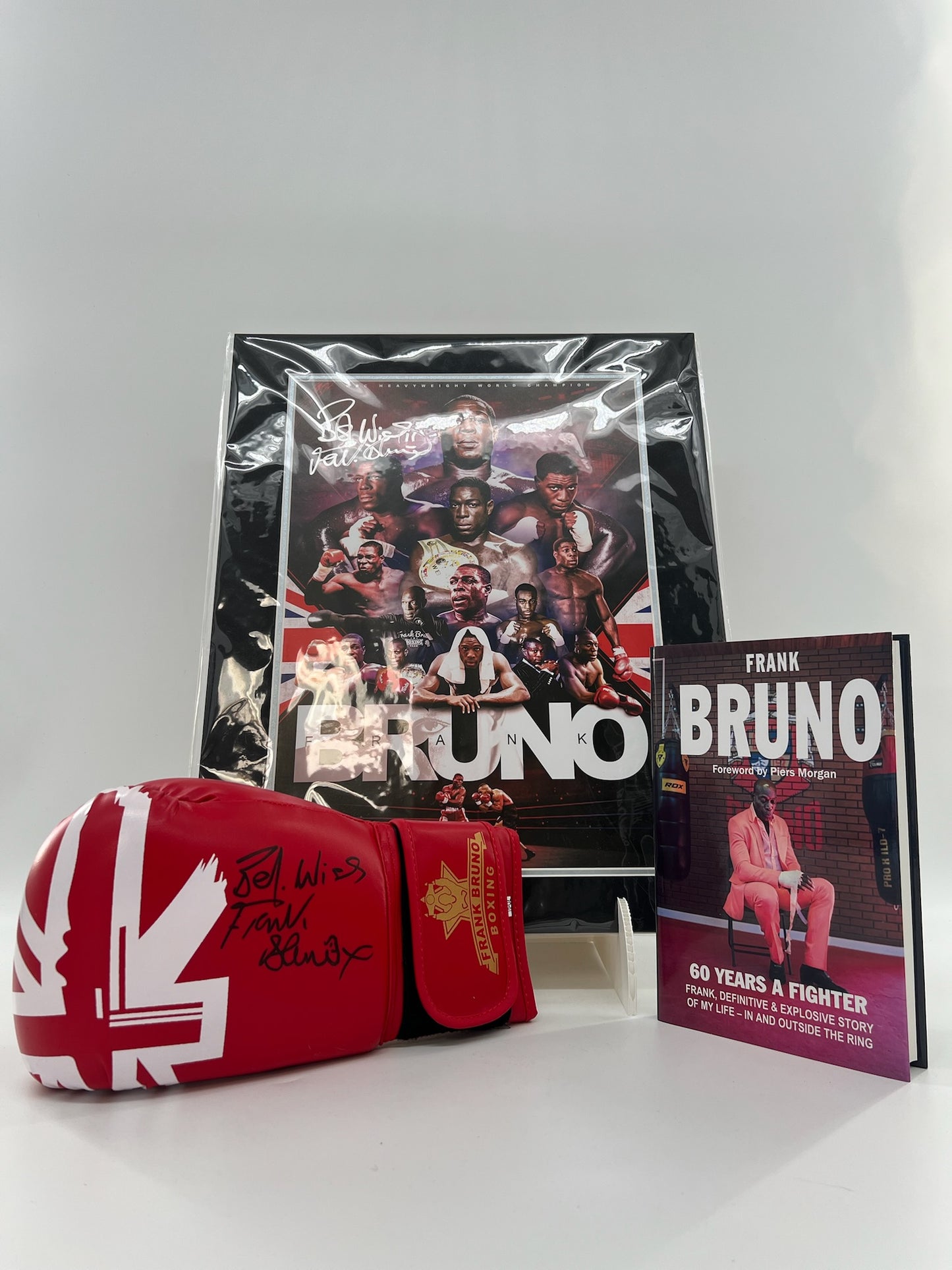 Frank Bruno Boxing glove, Book and Poster set