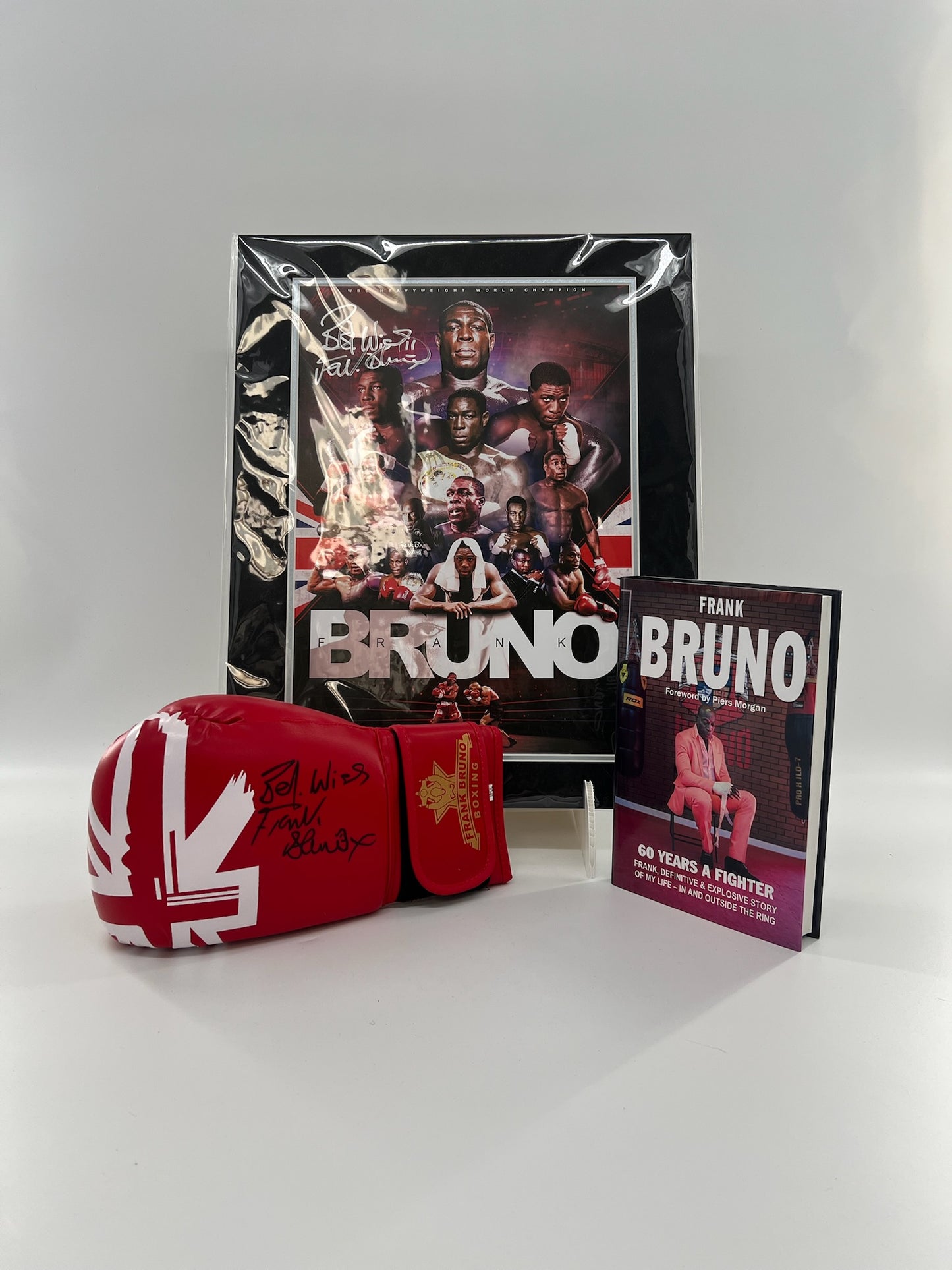 Frank Bruno Boxing glove, Book and Poster set