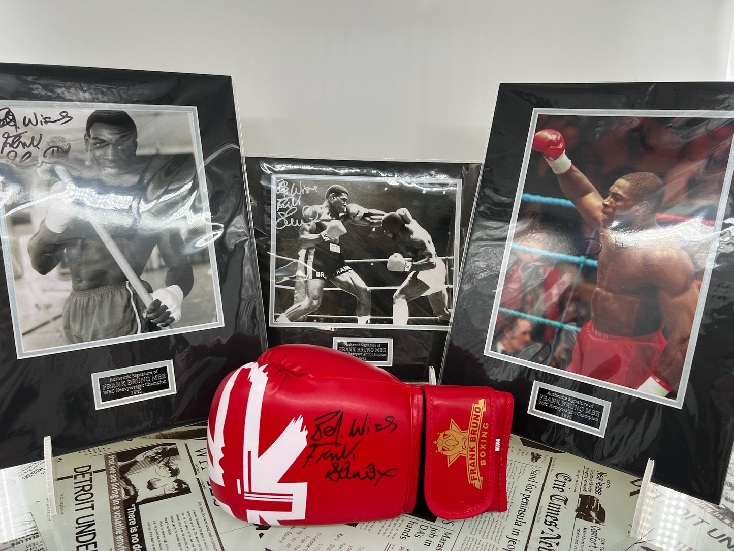Frank Bruno Boxing glove, Book and Poster set