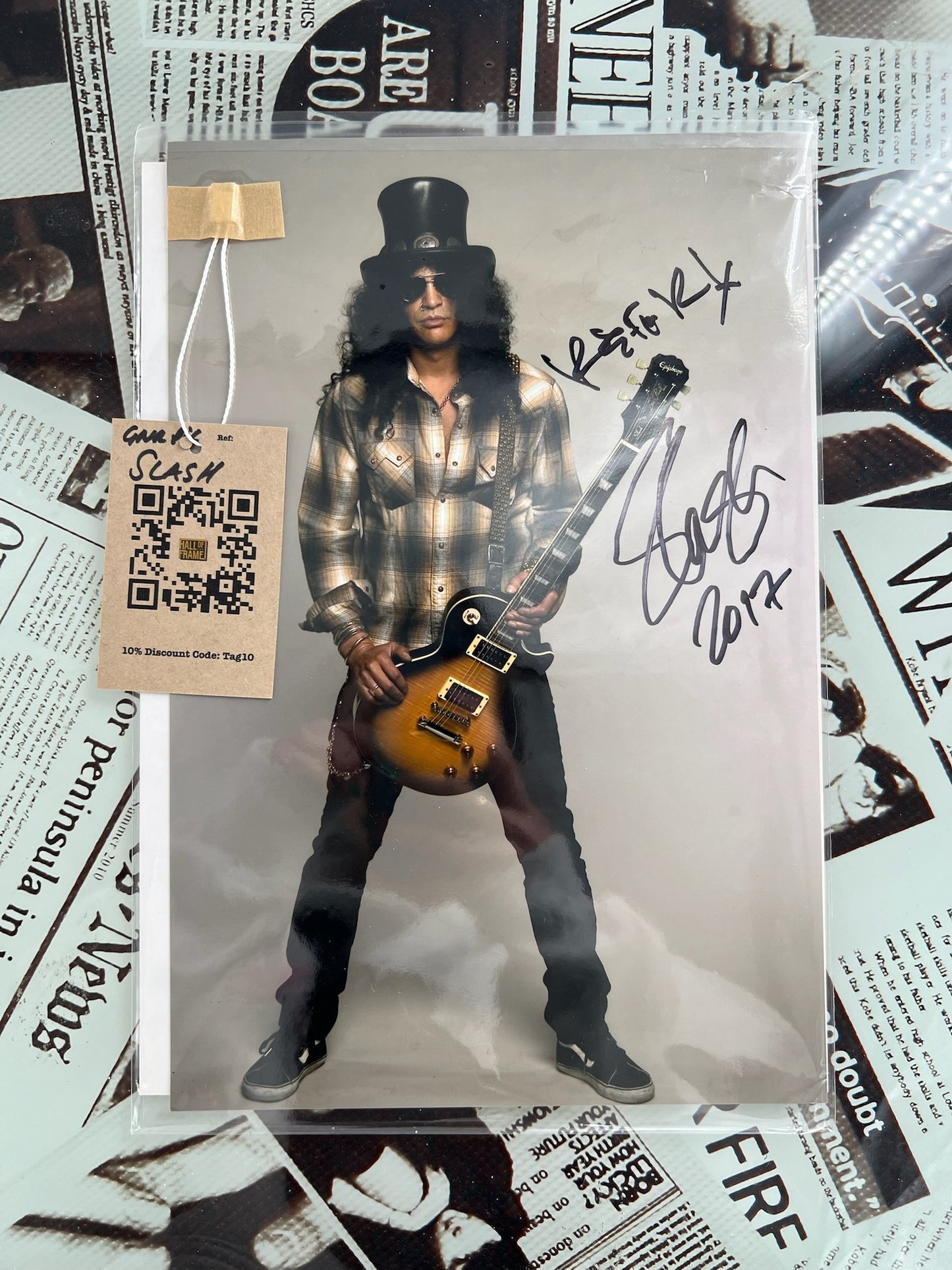 Slash Guns N Roses signed photo