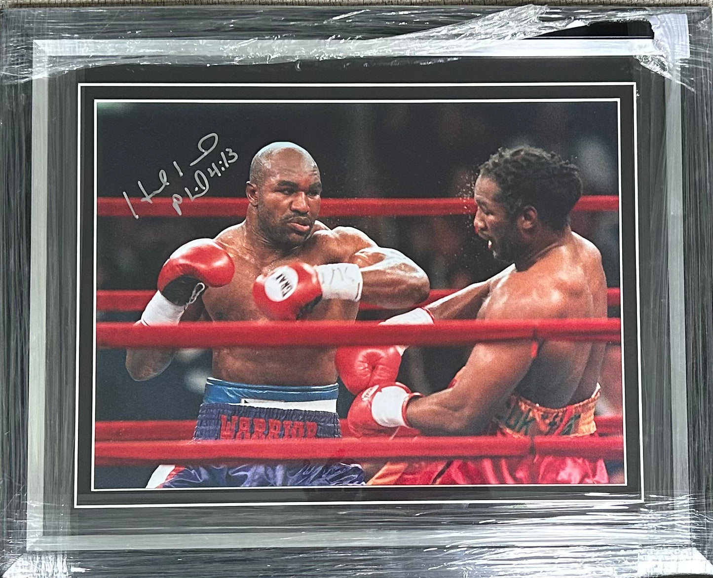 Evander Holyfield Signed Photo Framed