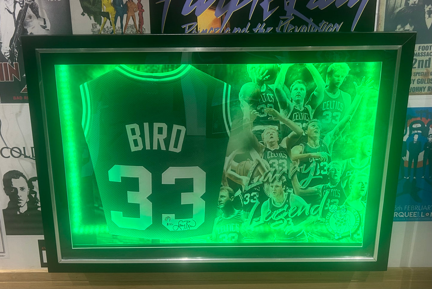 Larry Bird Boston Celtics NBA Jersey Framed with LED