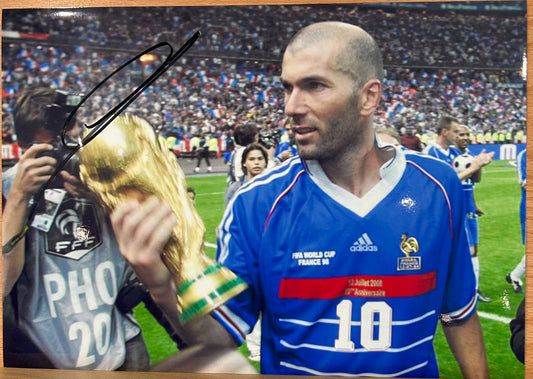 Zinedine Zidane Signed France Photo