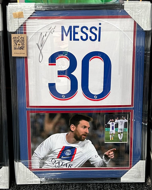 Lionel Messi Signed PSG Shirt Framed