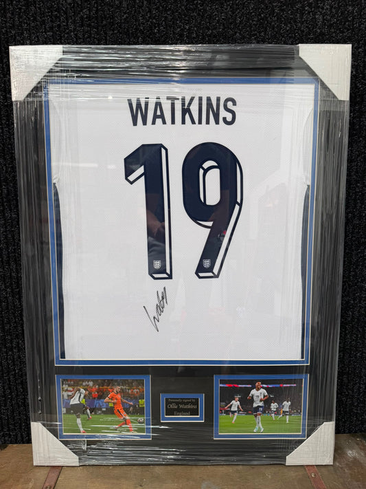 Ollie Watkins Signed England Shirt Framed