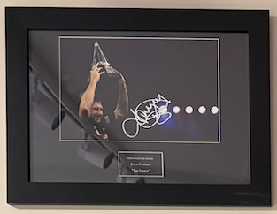 Set of 7 Signed Darts Photos Framed - Clayton, Smith, van Gerwen, Price, Wade, Anderson & Littler