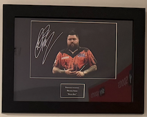 Set of 7 Signed Darts Photos Framed - Clayton, Smith, van Gerwen, Price, Wade, Anderson & Littler