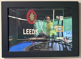 Set of 7 Signed Darts Photos Framed - Clayton, Smith, van Gerwen, Price, Wade, Anderson & Littler