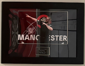 Set of 7 Signed Darts Photos Framed - Clayton, Smith, van Gerwen, Price, Wade, Anderson & Littler