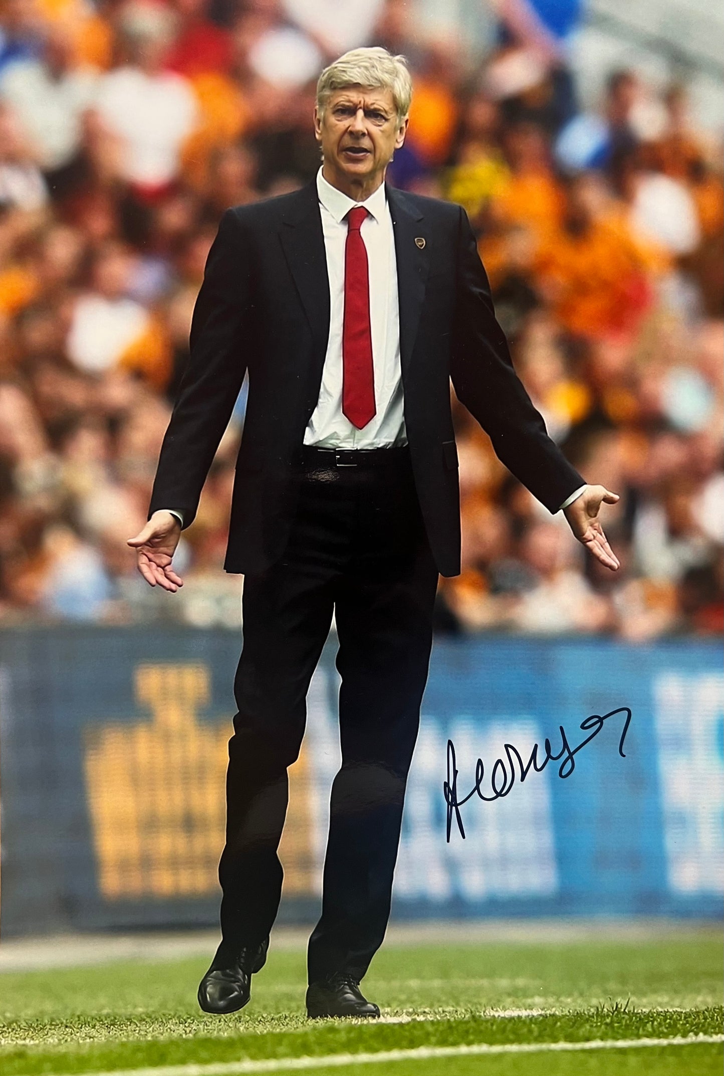 Arsene Wenger Signed Arsenal Photo