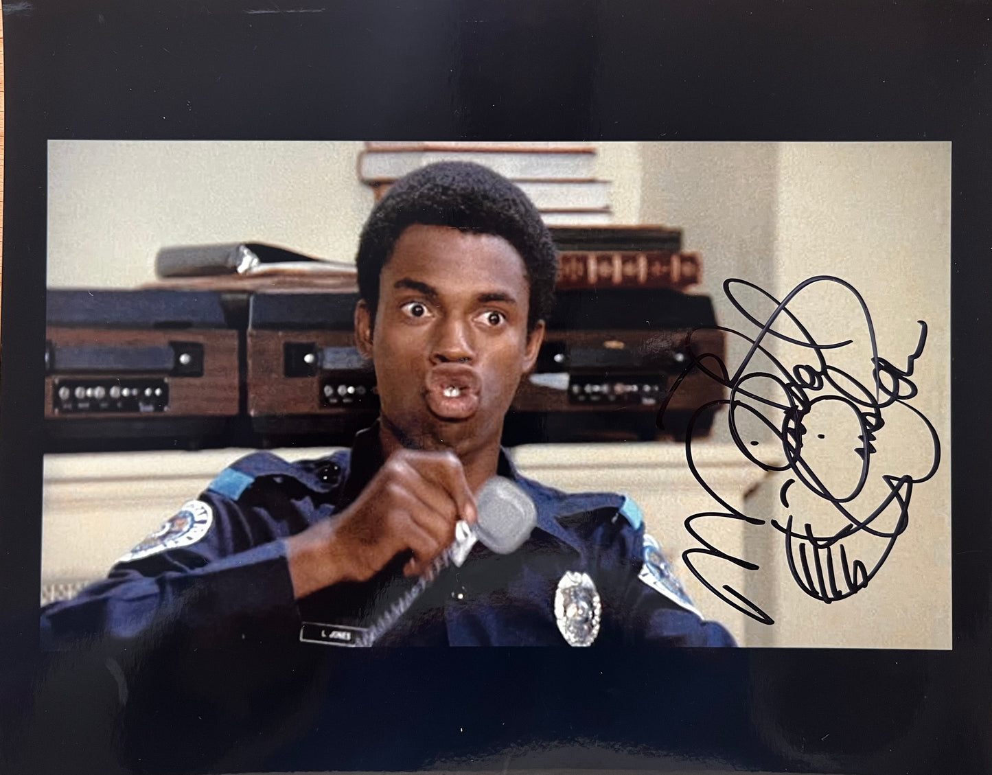 Larvell Jones Michael Winslow Police Academy Signed Photo