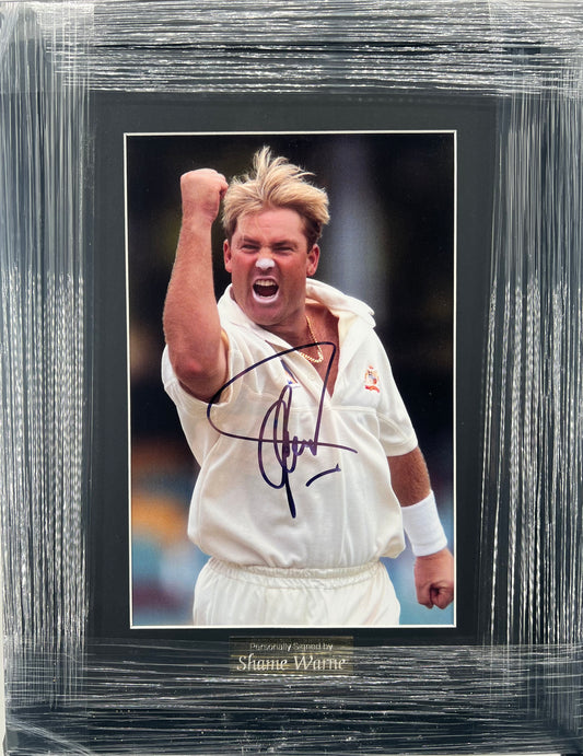 Shane Warne Signed Cricket Photo Framed